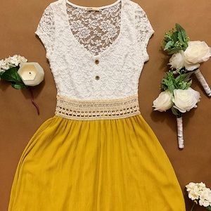 White/Yellow Lace Dress barely from LoveCulture